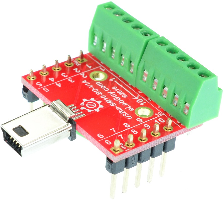 GoPro mini USB Type B 10 pin Male connector breakout board